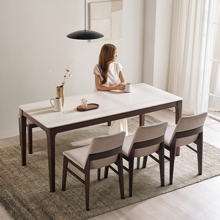 삼익가구 아벨로 포세린 통세라믹 원목 식탁 풀세트 14001800