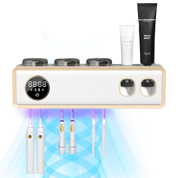 Umico 무선 휴대용 칫솔살균기 UV치솔살균건조기 가정용 벽걸이 방수되는 소독살균기, 흰색