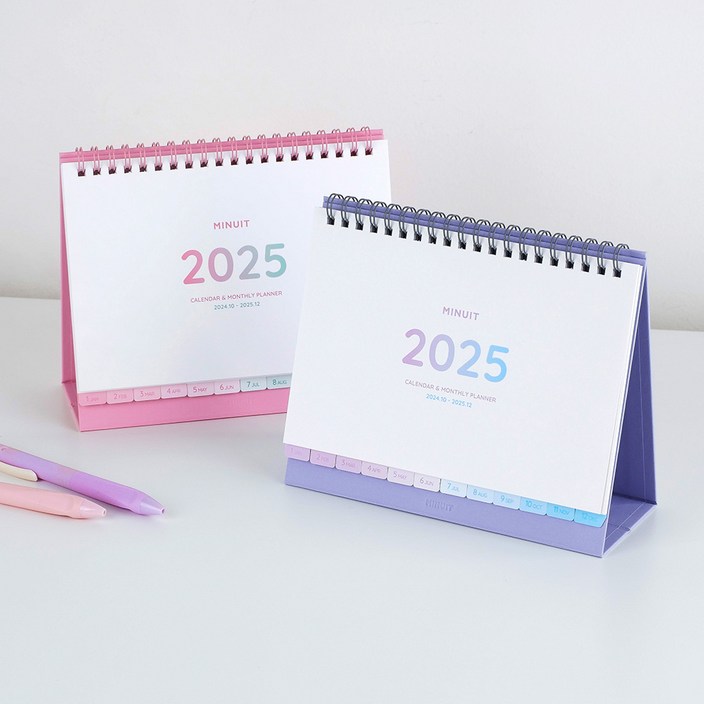 미뉴잇 2025 인덱스 캘린더, 핑크, 1개