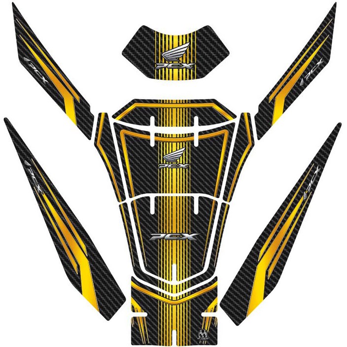 PCX 탱크패드 입체 스티커 주유구패드 단품/세트 카본 튜닝 국산 스크레치방지 21-24년, 카본골드-탱크패드 세트, 1개