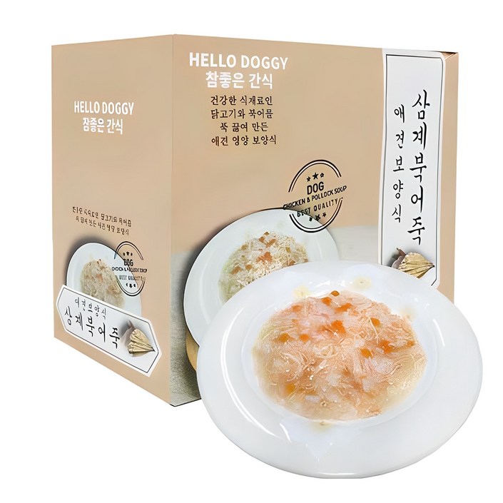 참좋은간식 애견보양식 파우치, 혼합맛삼계북어, 80g, 10개