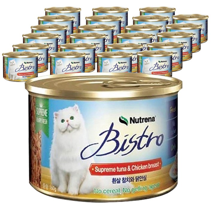 비스트로 고양이용 흰살참치와 닭안심 캔