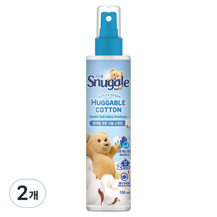 스너글 허거블 코튼 더블 소프트 섬유탈취제 본품, 150ml, 2개