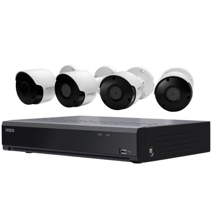 캠플러스 500만화소 8채널 4카메라 CCTV 세트 실내외겸용