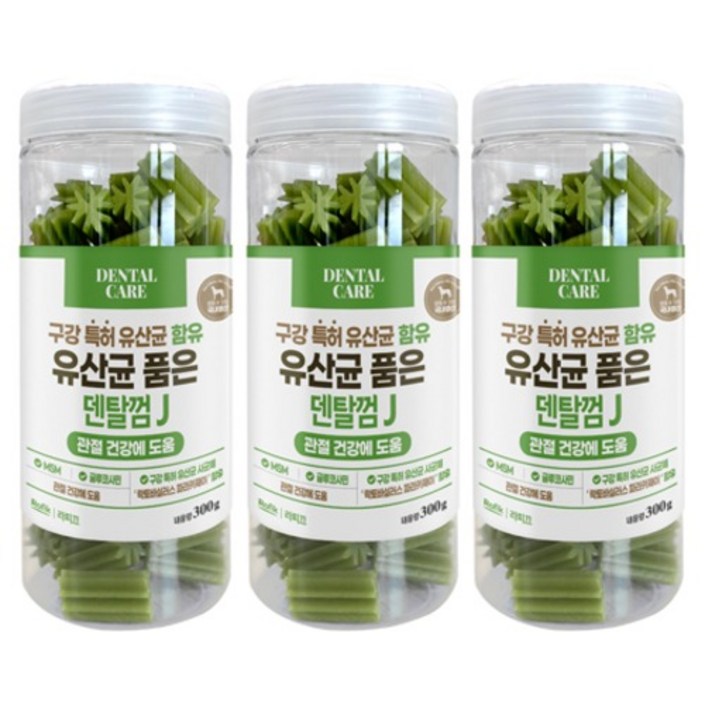 라피끄 유산균 품은 덴탈껌 J, 300g, 3개, 관절 건강