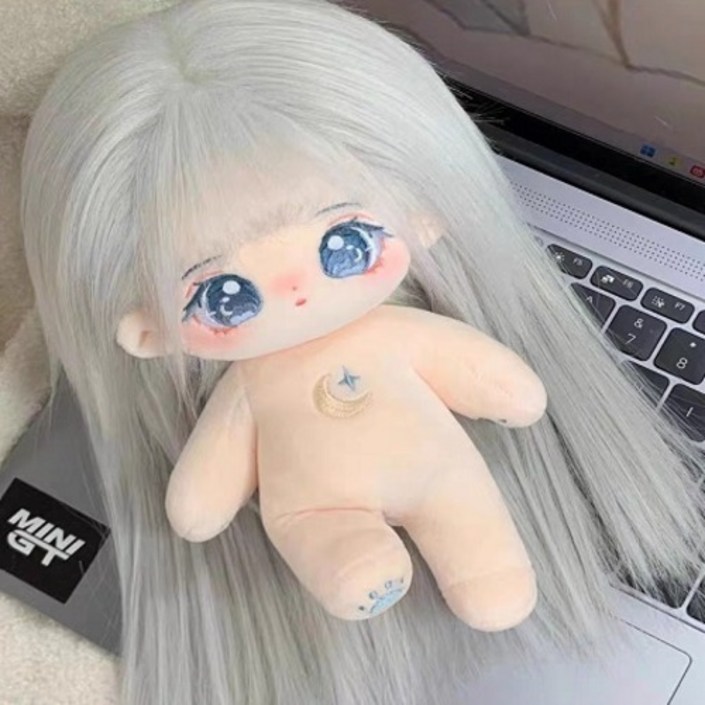 모카돌 은하수 달이 무속성 솜인형 유골 + 탈부착가발 2p + 출생증 세트