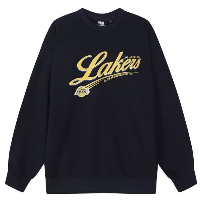 NBA 남녀공용 레터링 오버핏 맨투맨 N251TS031P