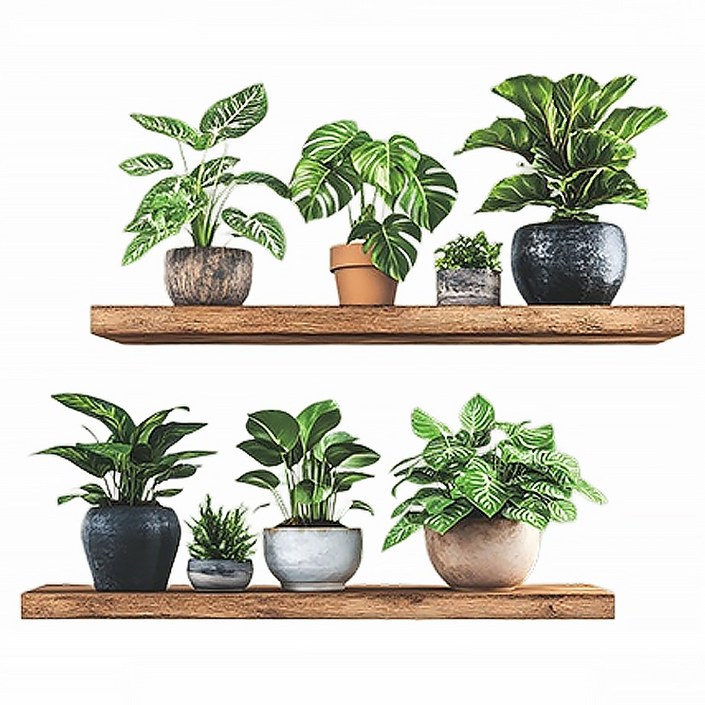 LANO 플랜트 우드 선반 벽면 인테리어 스티커