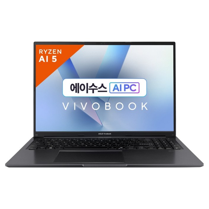 에이수스 2026 비보북 16 라이젠5 라이젠 100 시리즈, 인디 블랙, M1605NAQ-MB012, 512GB, 16GB, Free DOS