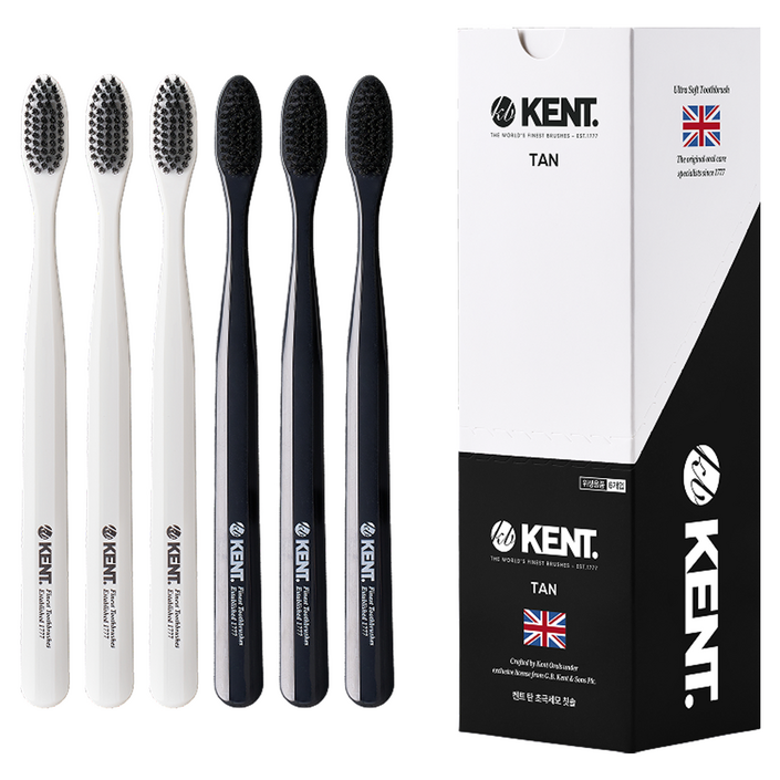 켄트 초극세모 칫솔 탄 2종, 6개입, 1개