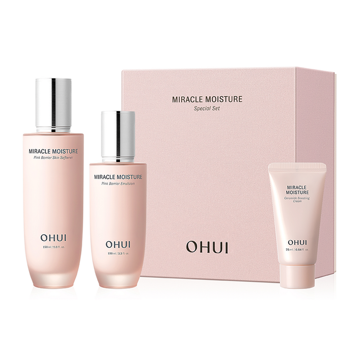 오휘 미라클 모이스처 핑크 베리어 스킨 150ml + 에멀전 100ml + 크림 25ml