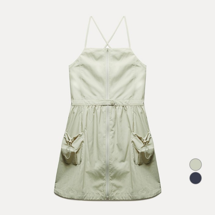 미쏘 여성용 스트링 벌룬 나일론 미니 원피스