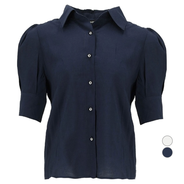 숲 여성용 소매 셔링 카라 블라우스 SA6SS3B