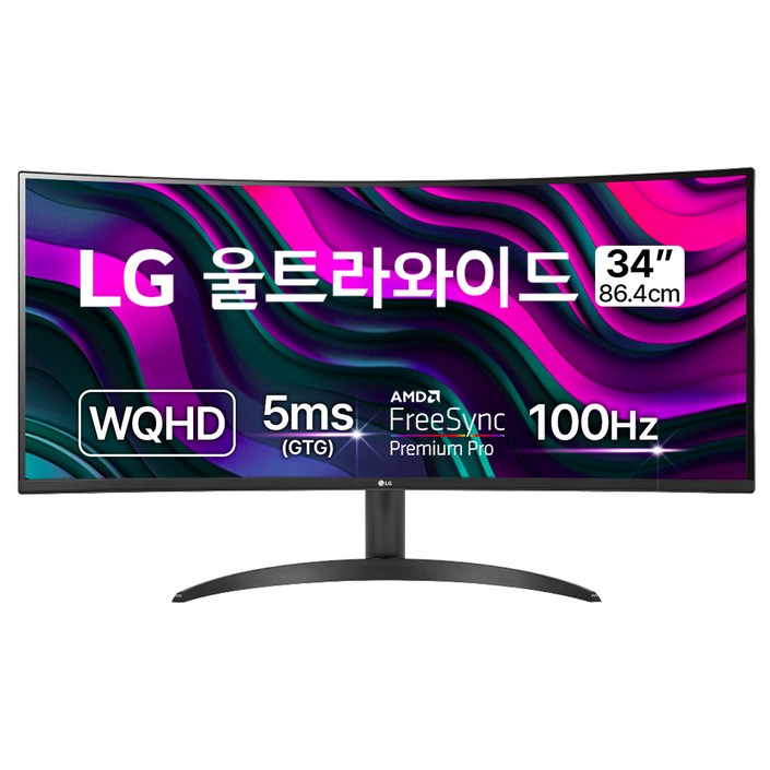 LG전자 WQHD 울트라 와이드 모니터, 86.4cm, 34WR50QK