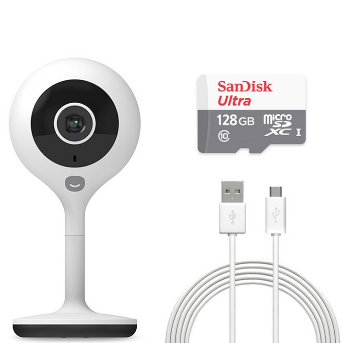 헤이홈 스마트 홈 카메라 실내용 SD카드 128GB 케이블 3m, GKWIC054