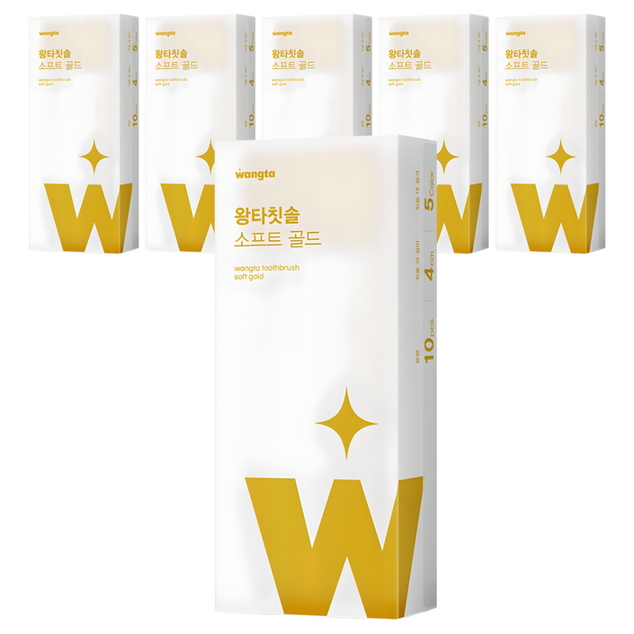 왕타 통칫솔 골드, 10개입, 6개