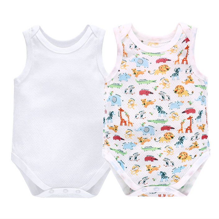 맘스케어 여아용 메쉬 나시 바디수트 2p 세트