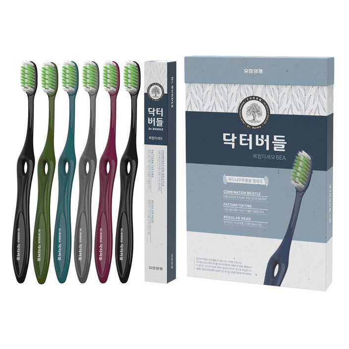 닥터버들 복합미세모 칫솔 6종 세트, 6개, 1개 닥터버들 복합미세모 칫솔 6종 세트, 6개, 1개
