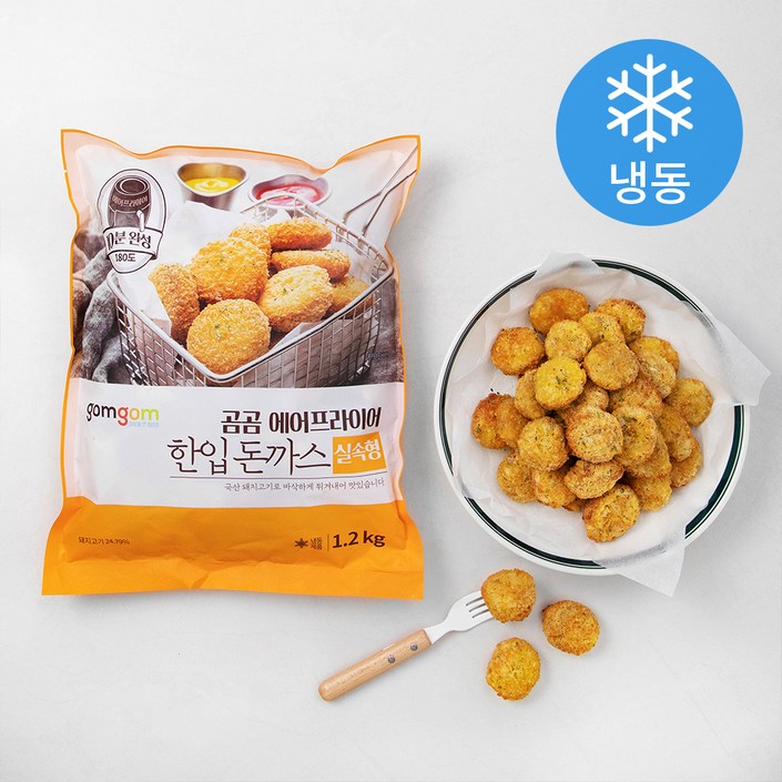 곰곰 에어프라이어 한입 돈까스 실속형 냉동, 1.2kg, 1개