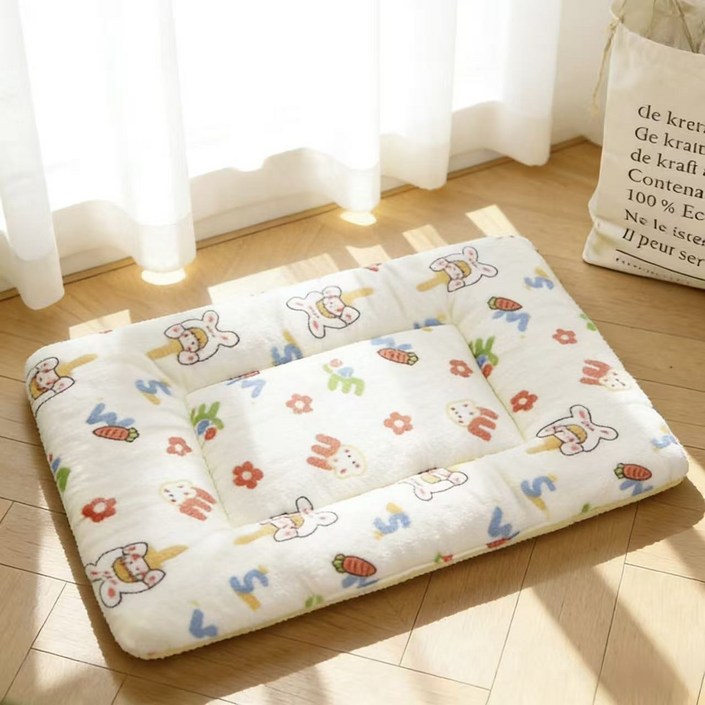 허니버블 반려동물 캐릭터 포근한 양면 방석 매트