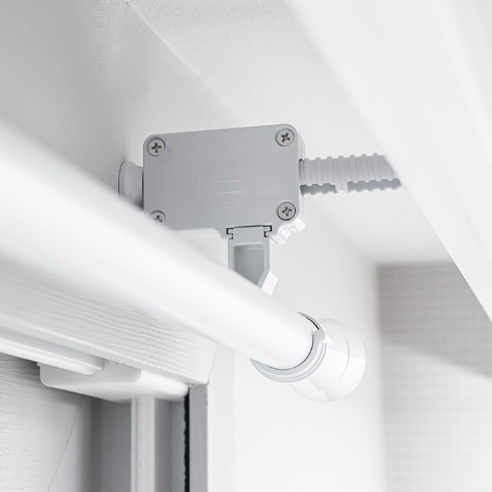 생활백서 못 없이 설치하는 안뚫어 고리 커튼 박스형 브라켓 3p  커튼봉 세트, 화이트