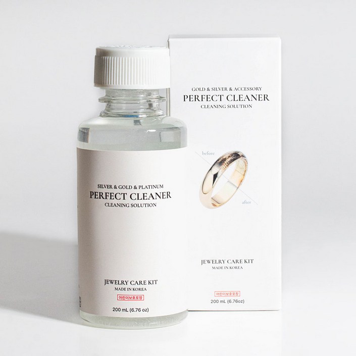 솔앤솔 올인원 금 은 퍼펙트 클리너 200ml  핀셋  폴리싱천 세트
