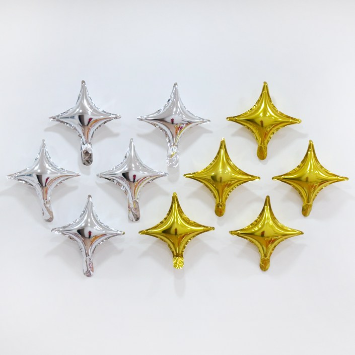 파티공구 사각별모양 은박풍선 실버 15p + 골드 15p 세트