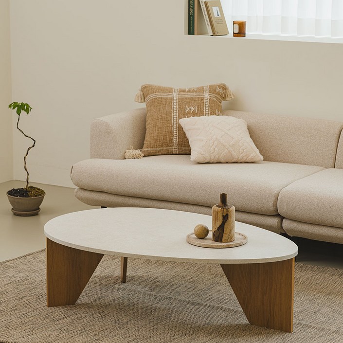 우드레이 메이 비정형 거실테이블 XL, 단일 색상