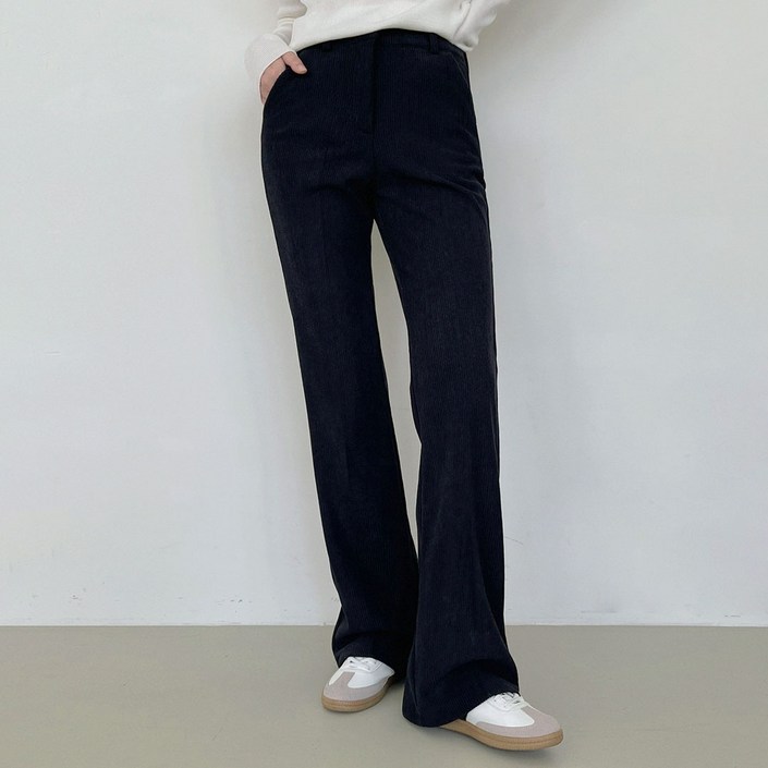 플랜데이 여성용 숏미디움롱 폰디 코듀로이 스판 도톰기모 부츠컷 팬츠