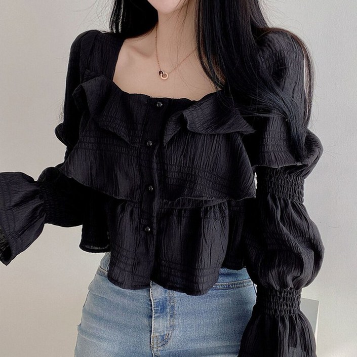 아이엠몽 여성용 마메 스퀘어넥 프렌치 블라우스 아이엠몽 여성용 마메 스퀘어넥 프렌치 블라우스