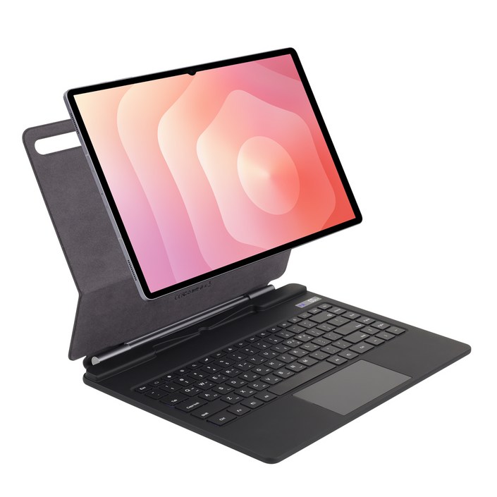 Allilio 갤럭시 탭 호환 블루투스 키보드 S891011 울트라 북커버 S펜수납 터치패드 한글각인 매직키보드, 1개, 블랙