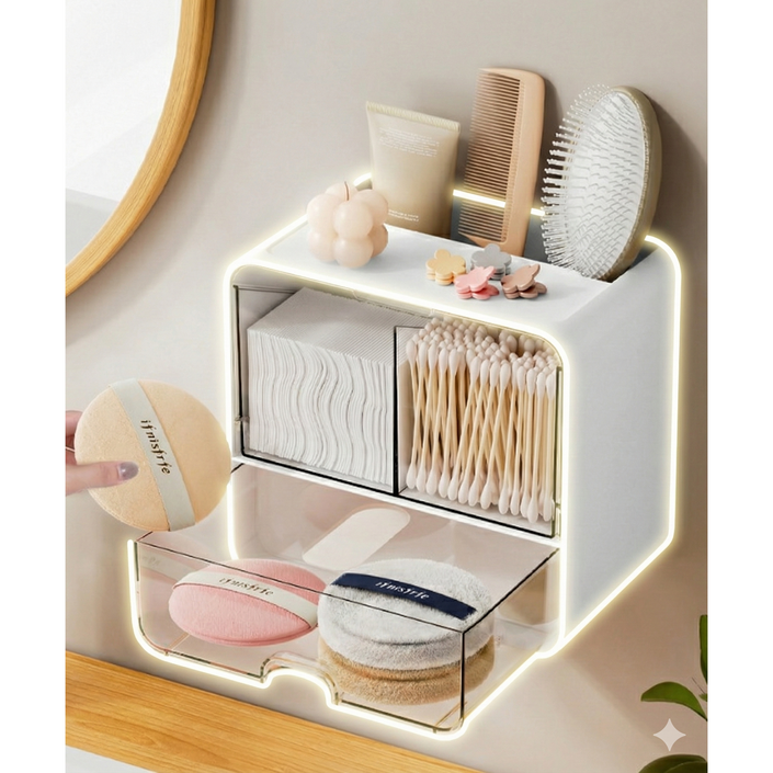 모노리 무타공 미니 다용도 화장품 수납 정리함 벽걸이