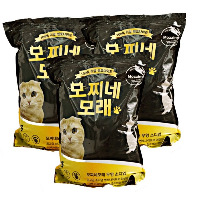 고급 고양이모래 세트 사막화방지 먼지없는 응고 흡수 단단한 무향 6kg 3개, 6kg, 3개