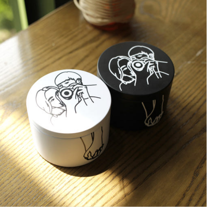 11 주문제작 드로잉 소이 틴케이스 캔들 우드심지 240ml