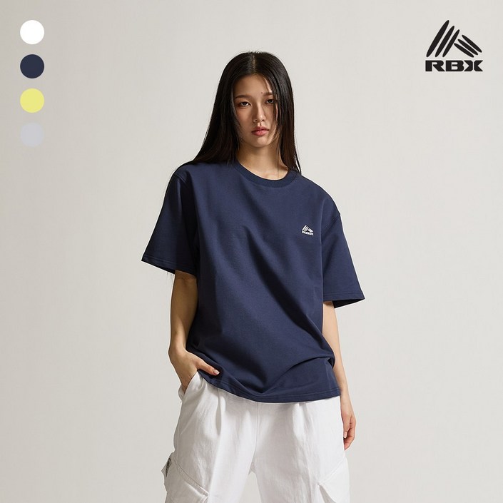 RBX 남녀공용 오버핏 그래픽 티셔츠 트레이닝 반팔티