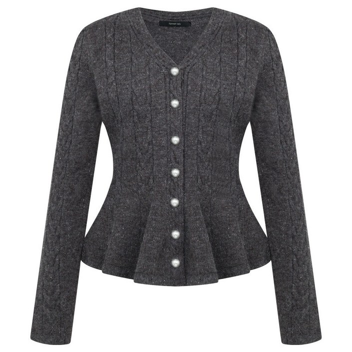 케네스레이디 글리퍼 페플럼 가디건EVKCDQA990