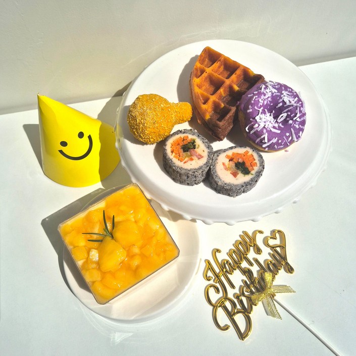까까묵자 강아지 케이크 생일상 수제간식, 1세트, 650g, 망고