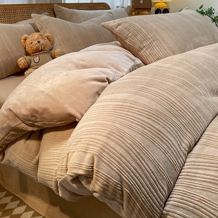 포근함 두배 양면 두꺼운 밀크 극세사이불커버세트