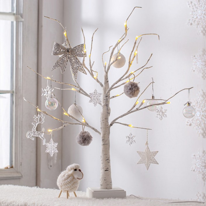 데코봉봉 자작나무 조명 트리 풀세트실버  60cm 크리스마스트리 크리스마스조명 크리스마스야외장식 트리풀세트 크리스마스트리세트 트리세트 크리스마스트리 크리스마스트리장식세트