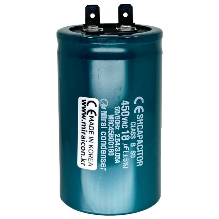 450V 450VAC 18uF 국산 콘덴서 전동기 모터 기동 런닝 커패시터 캐패시터 알루미늄캔타입