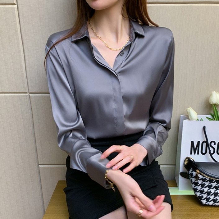 무단도영금지 여성셔츠 명품 실크 기본핏 여성 정장블라우스 G250H
