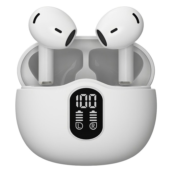 블라우풍트 Ai ENC 노이즈캔슬링 LED 블루투스 5.4 오픈형 이어폰, BLPBE363W, 화이트