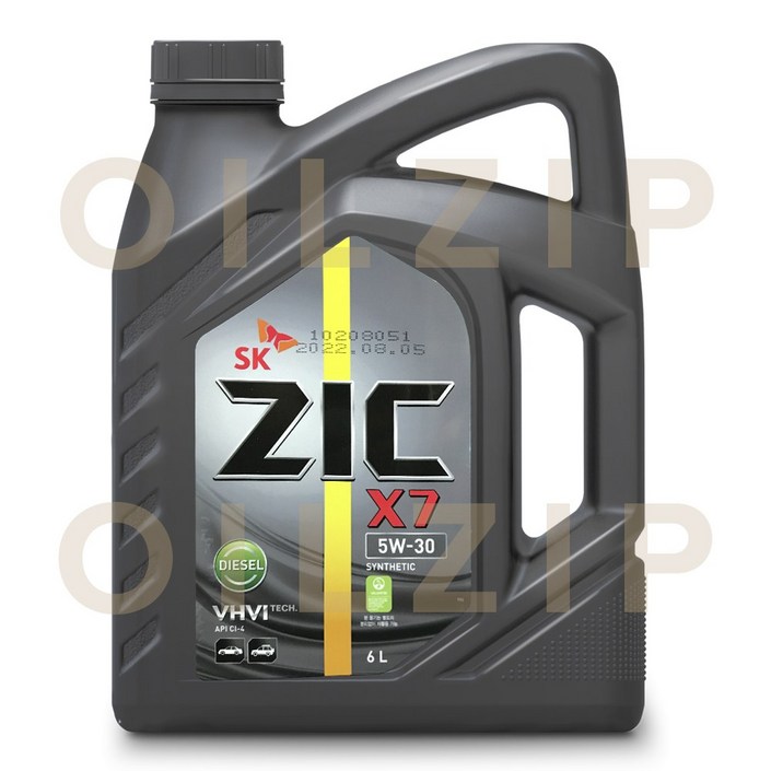 지크 X7 5W30 디젤 6리터 합성 경유 엔진오일, 1개, 지크 X7 5W30 디젤 6리터, 5w30