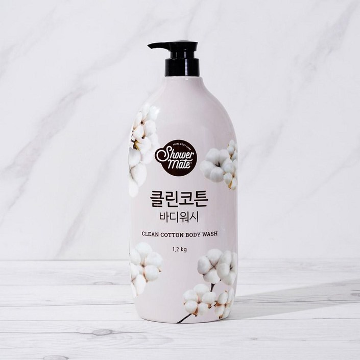 [메가마트]애경 샤워메이트 클린코튼 바디워시 1200ml, 1.2kg, 1개