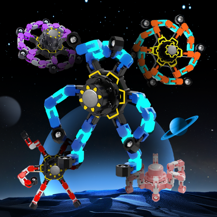 셀렉트디 야광 관절 변신 로봇 자석 블럭 피젯 스피너 장난감 트랜스포밍 키덜트 저소음 회전, 5개