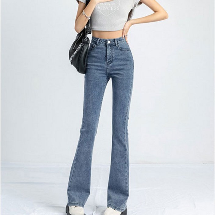 블링푸루 여성 스판 부츠컷 청바지 데님 팬츠 빅사이즈 3컬러 BP103