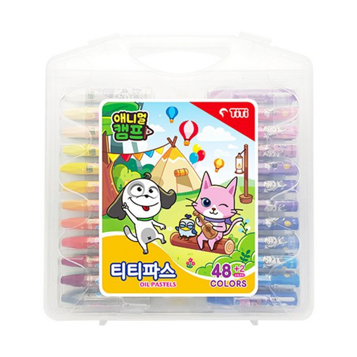 티티파스 애니멀캠프 48색 크레파스 크레용 미술준비물 학용품 미술용품, 단품, 1개