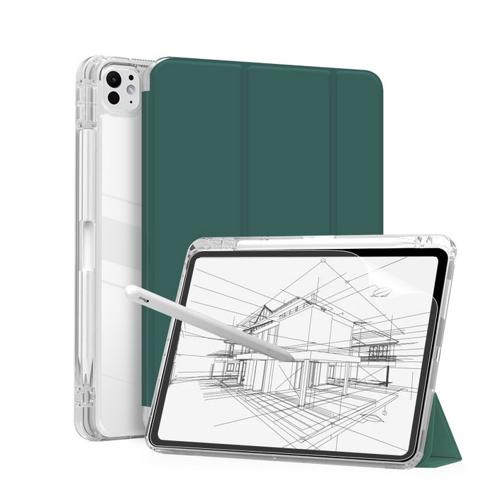 니하 파인 투명 애플펜슬 수납 케이스종이질감필름