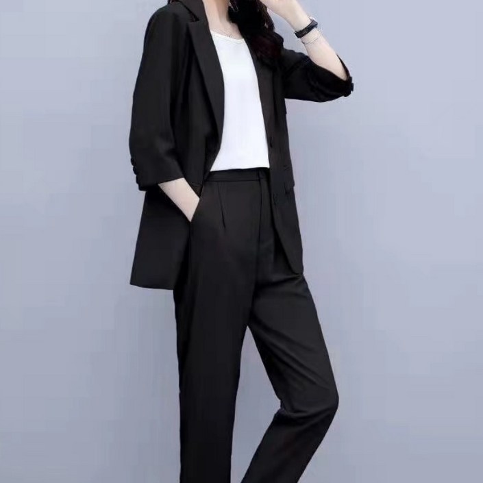 JIEVE 캐주얼세트 여성 여름 가을 빅사이즈 엘레강스 패션 직장 정장 세트 3컬러 Z072803