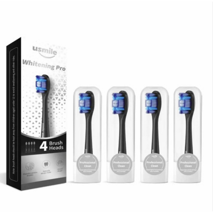 usmile 유스마일 전동칫솔 전용 스마트 화이트닝 프로 리필 칫솔모, 4개